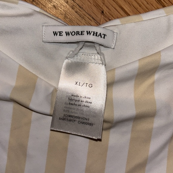 WeWoreWhat Positano Stripe Off Shoulder Swim Top with matching cheeky bottom!!! - Picture 2 of 8